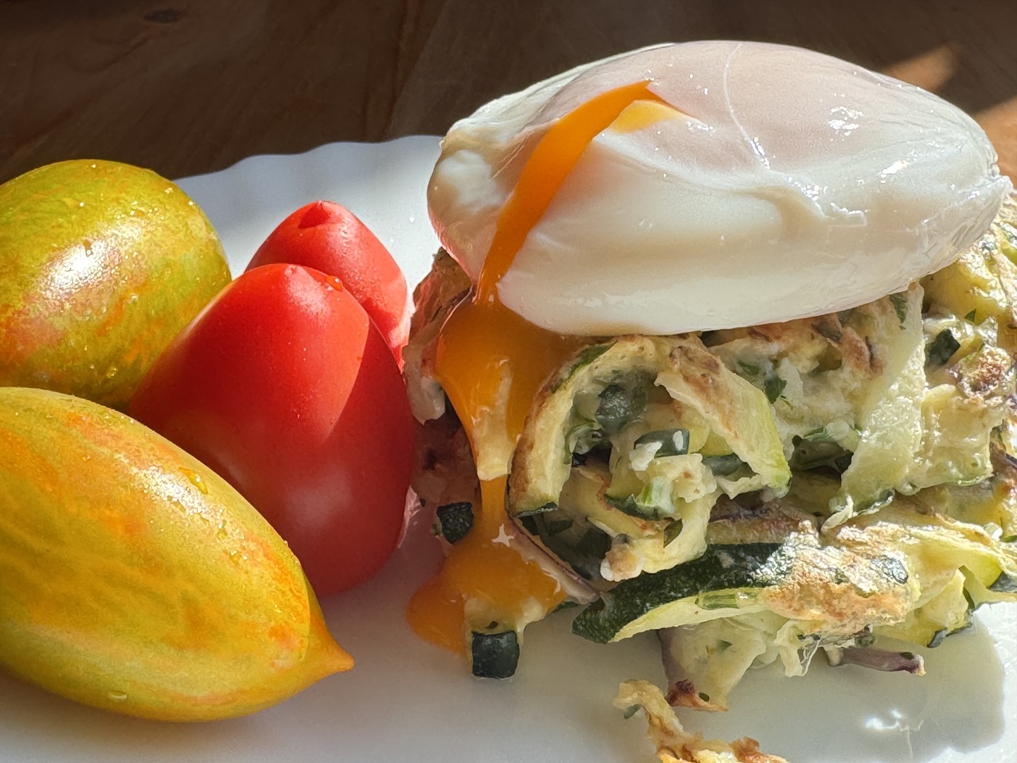 Savory Zucchini Pancakes with Poached Egg