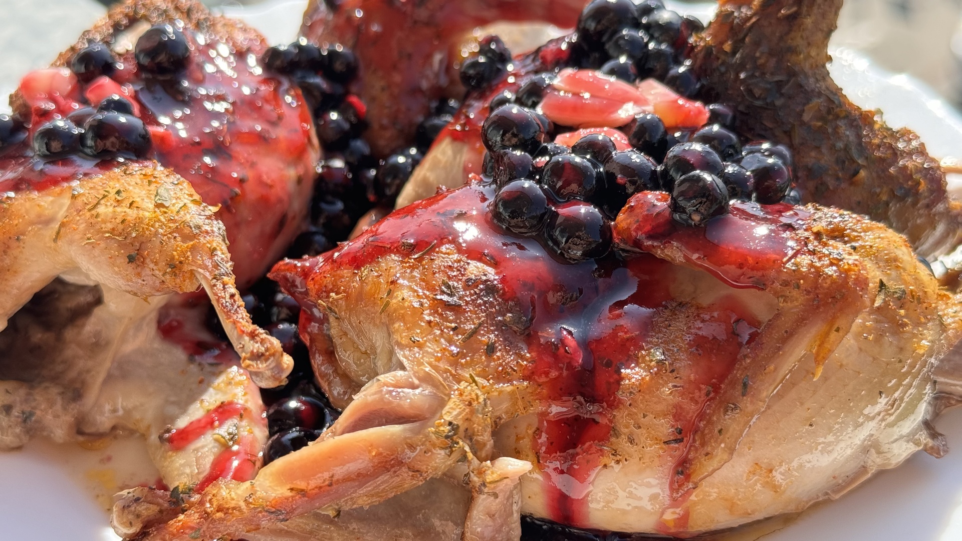 Roasted Quail with Orange-Berry Sauce