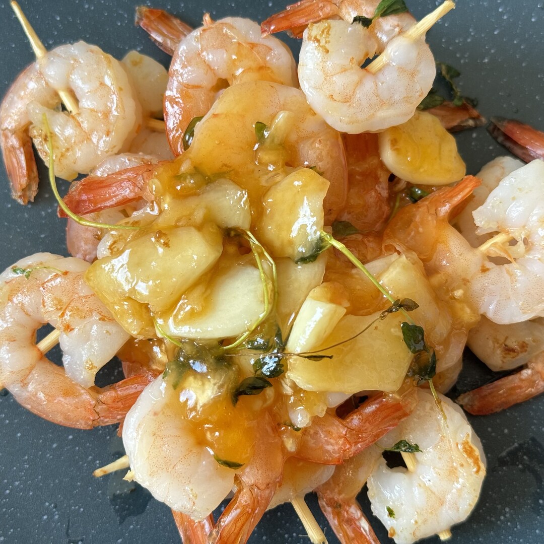 Shrimp Skewers with Grapefruit-Honey Glaze