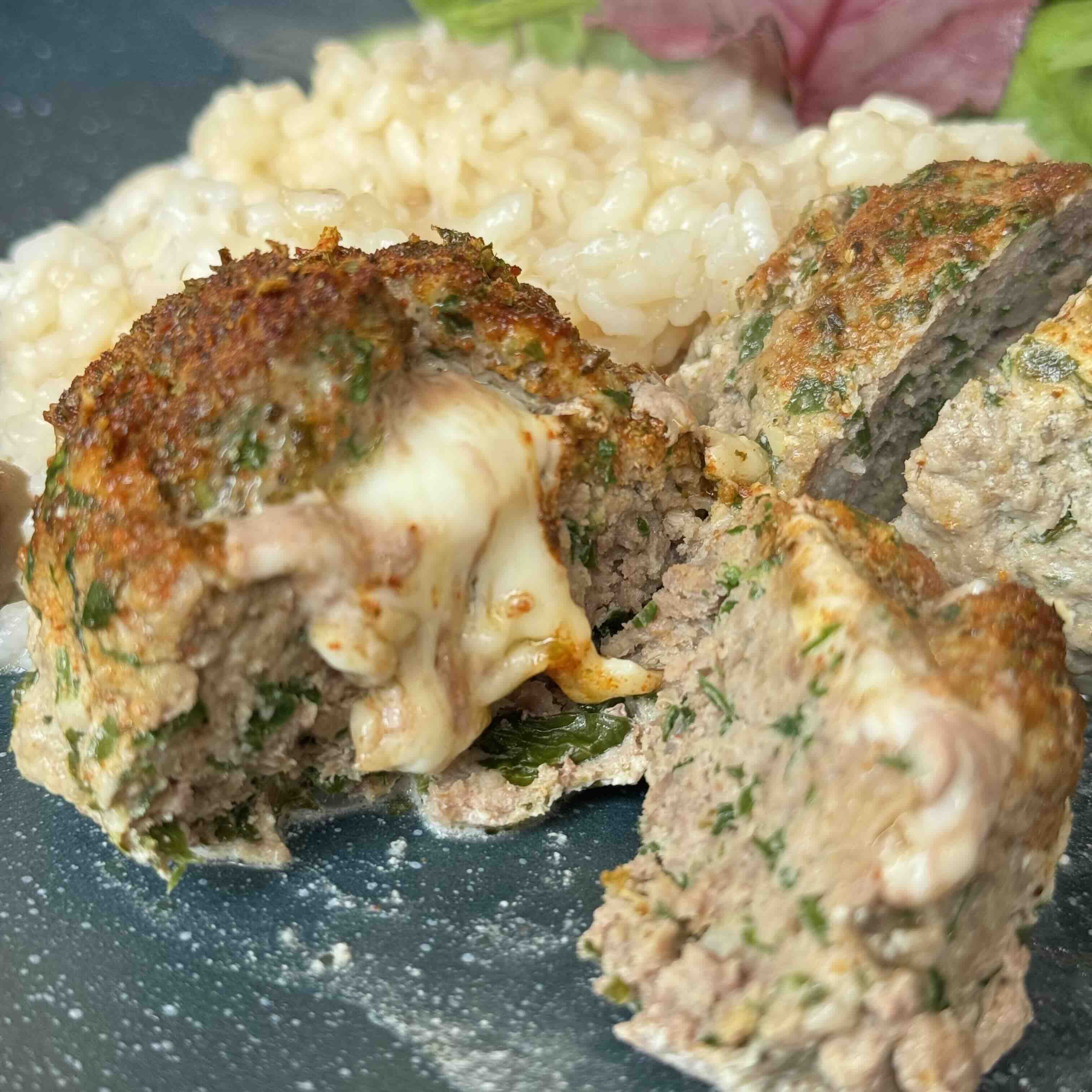 Juicy Meatballs with Brie, Parsley, and Creamy Sauce