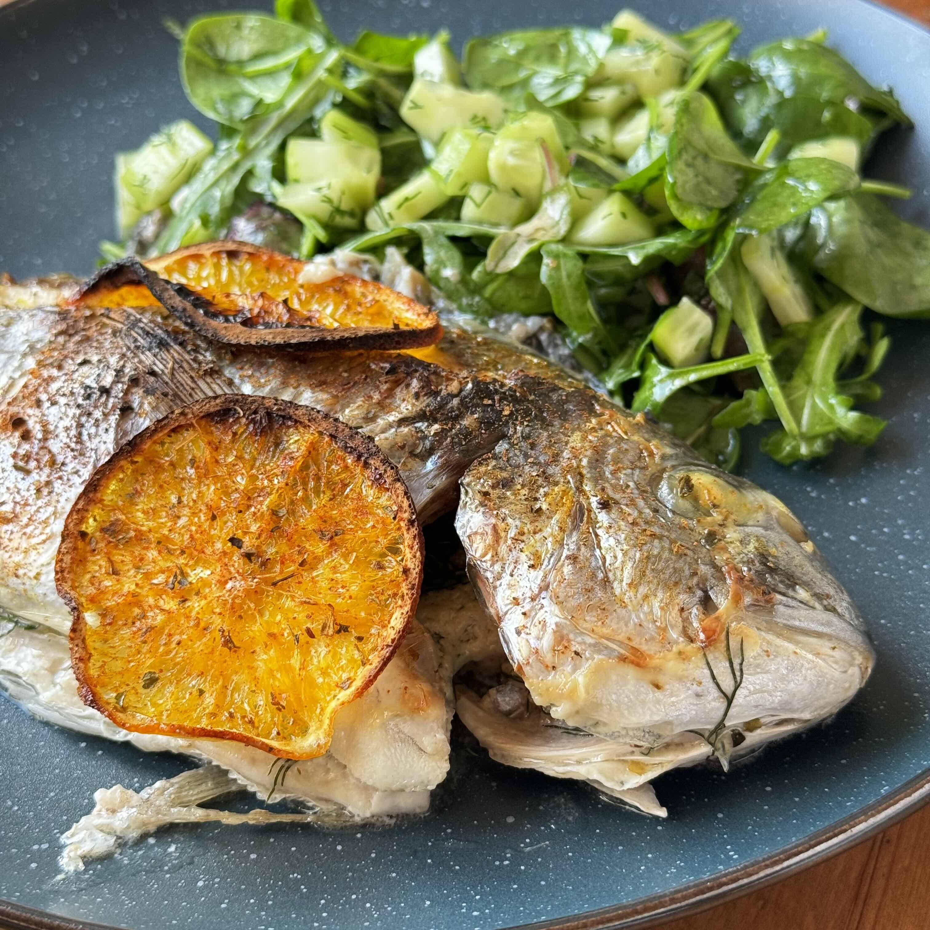 Baked Dorado with Coconut Cream and Fresh Orange