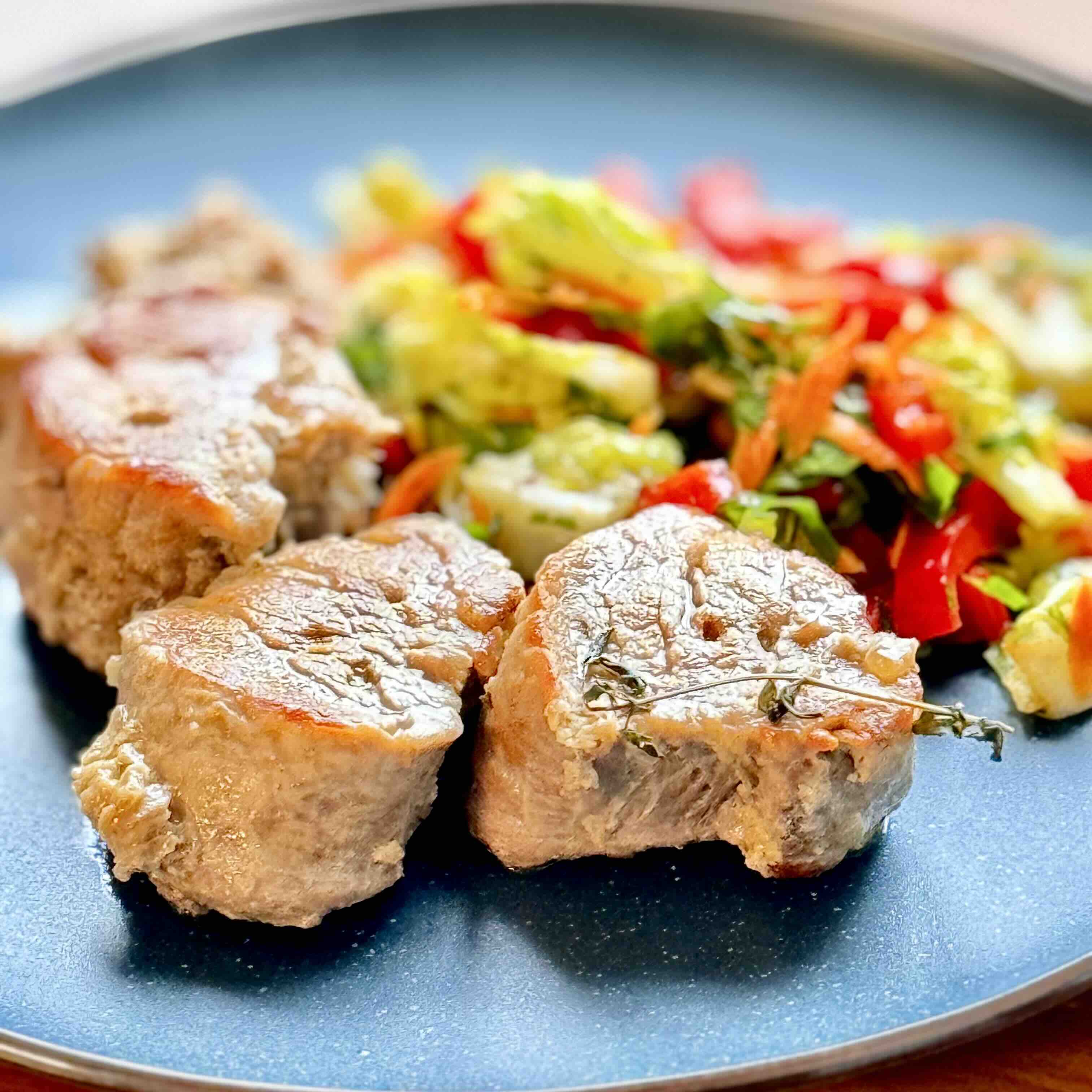 Creamy Pork Tenderloin with Mushrooms and Herbs