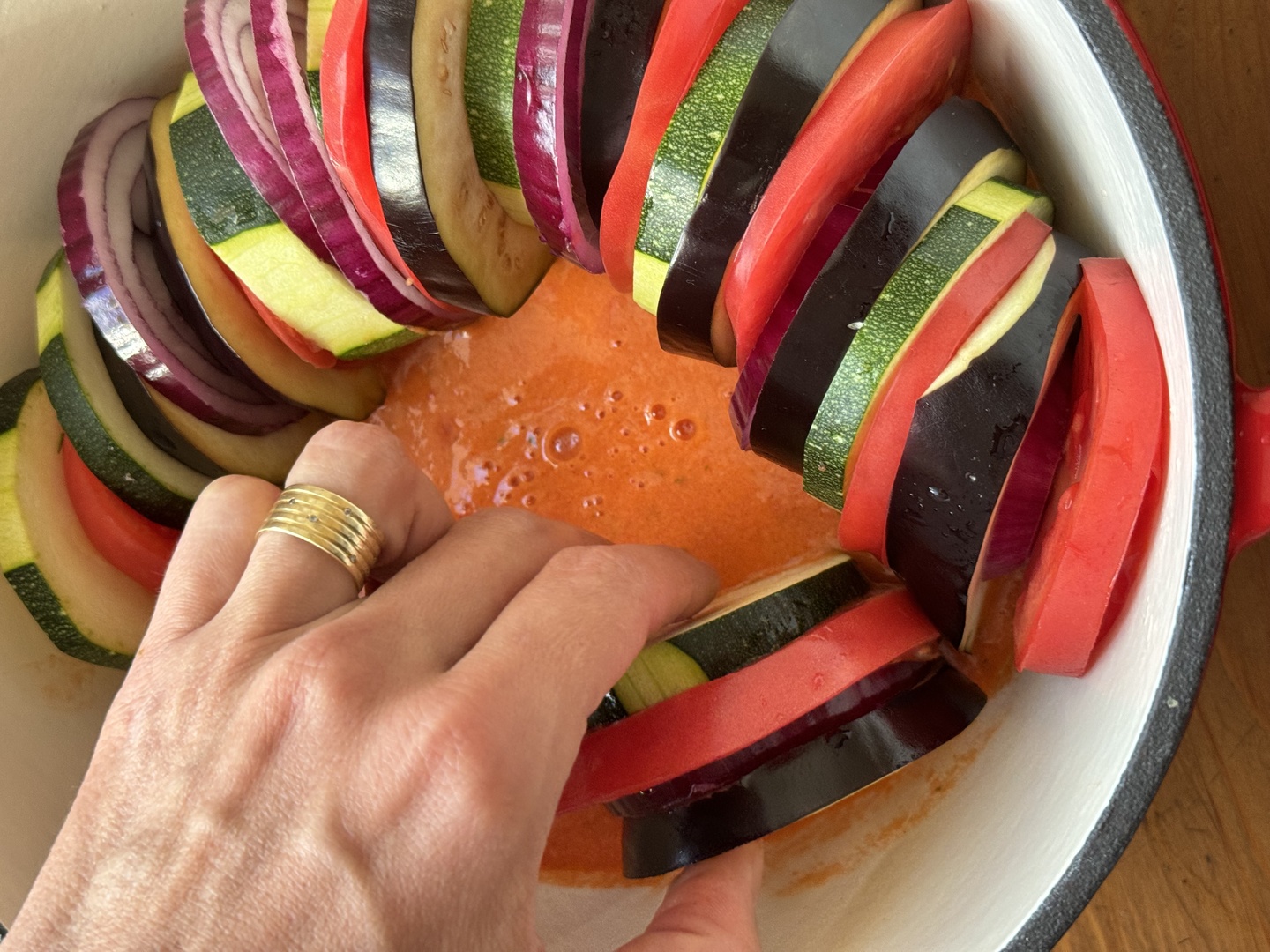 More Layers of vegetables pan for Ratatouille