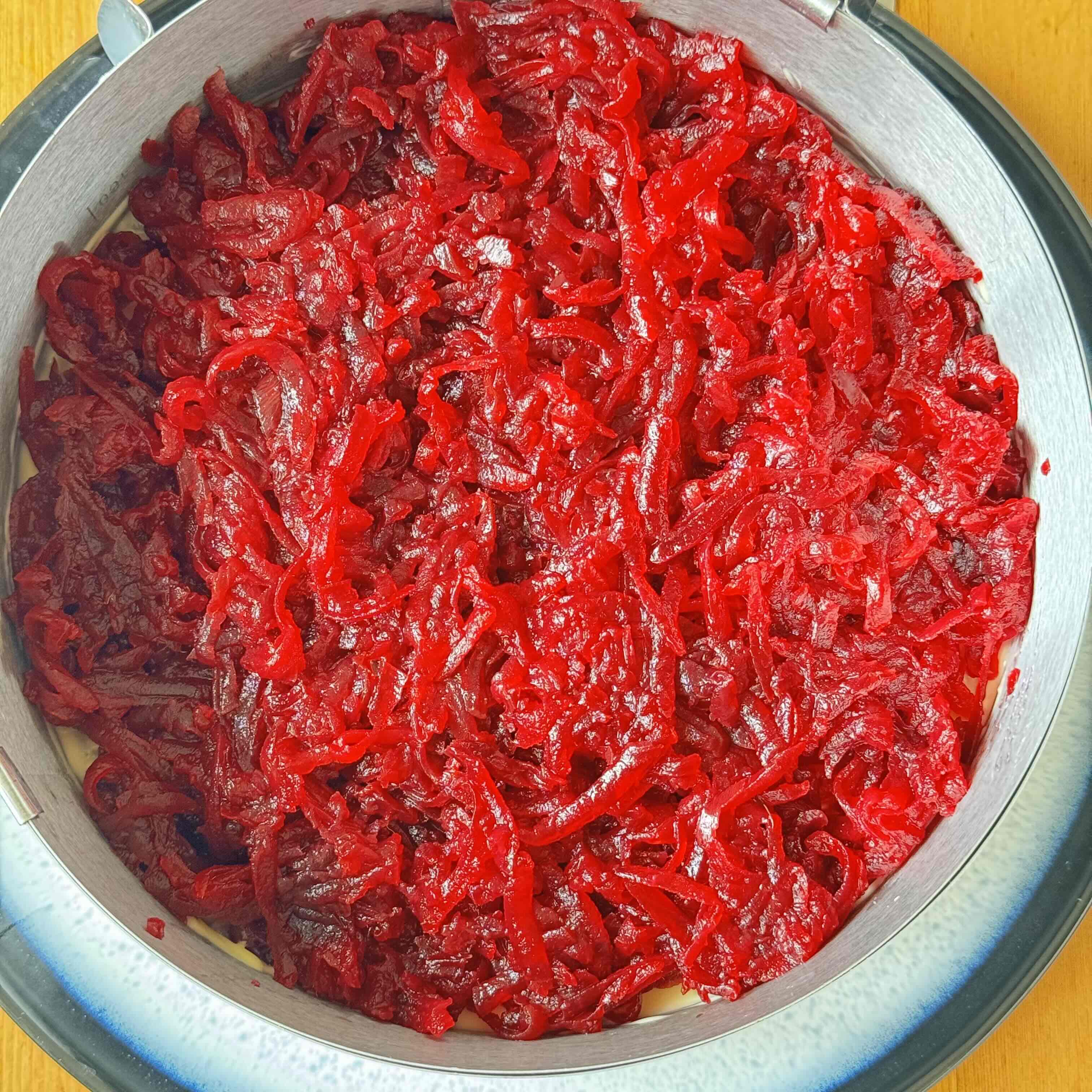 beet arranged in a layer.