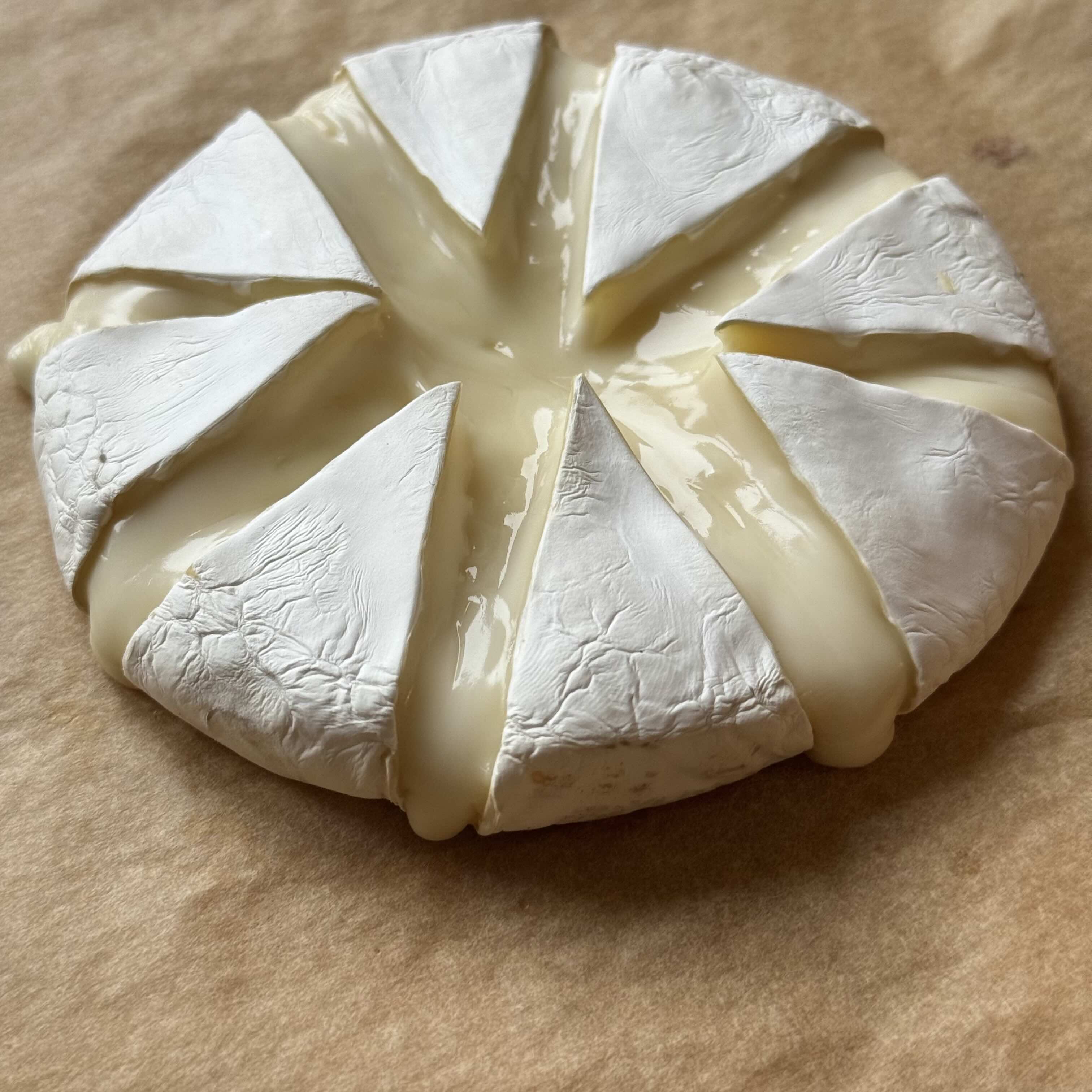 Melted Camembert in oven 