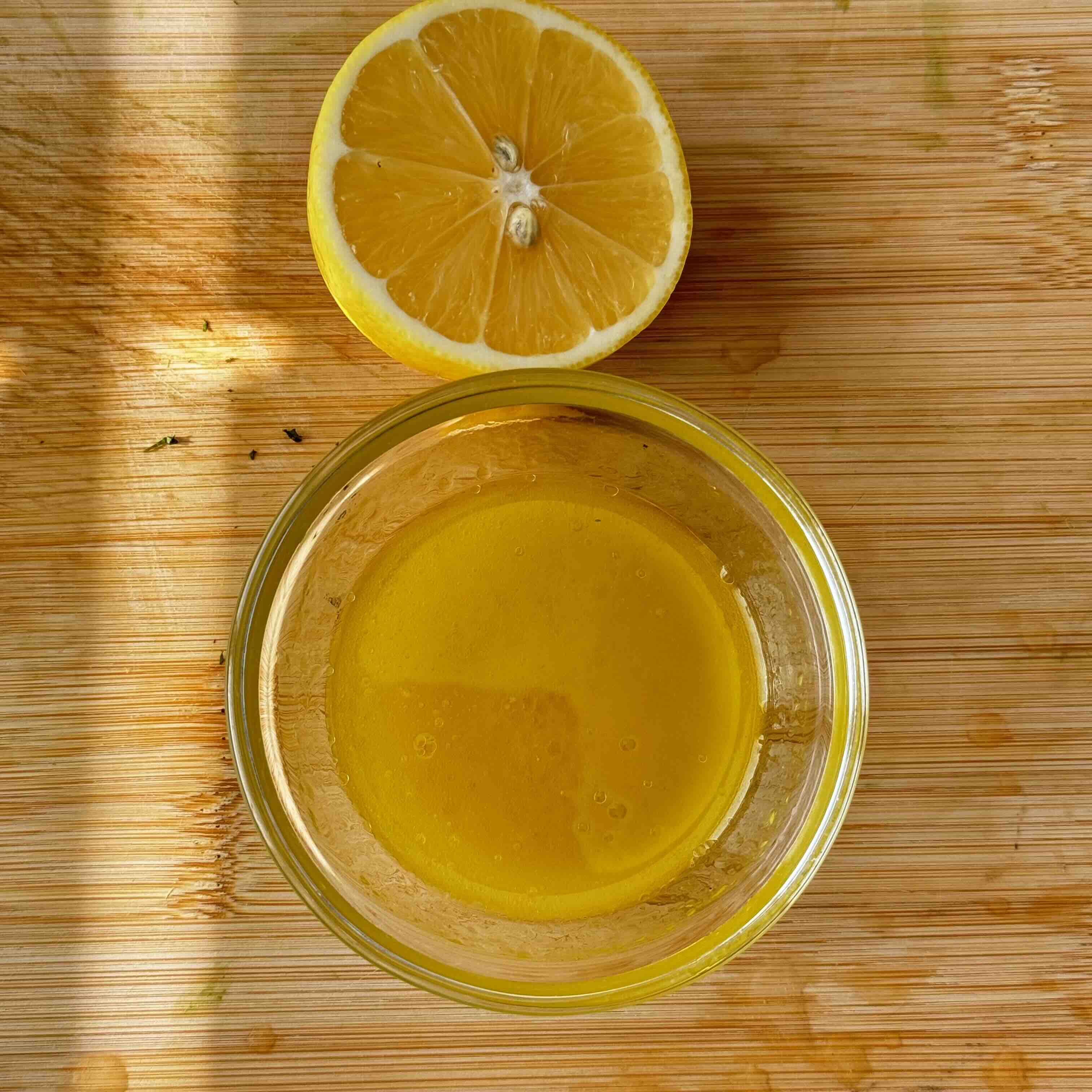 Olive oil and freshly squeezed lemon juice