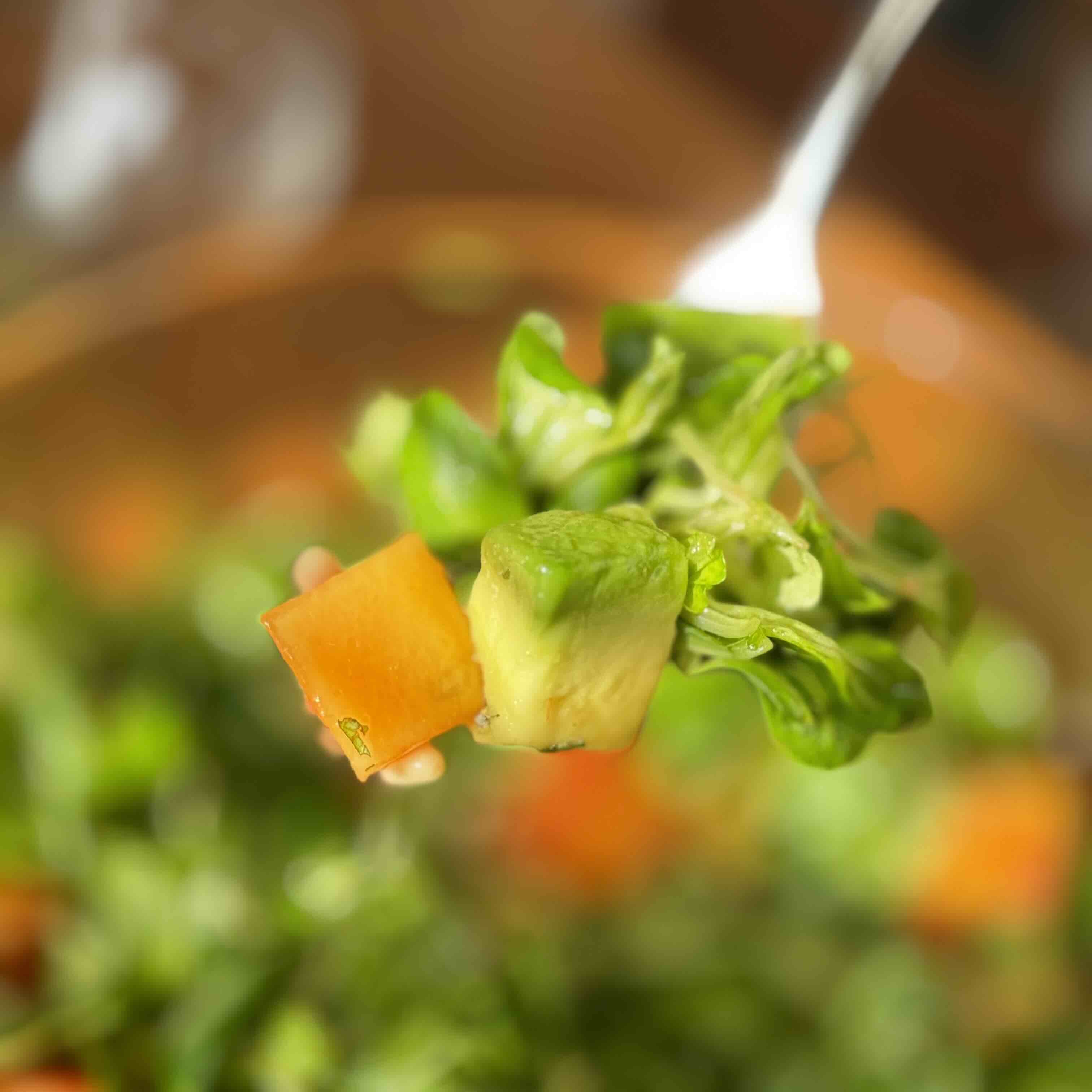 Papaya and Mung Bean Salad with Avocado and Pine Nuts