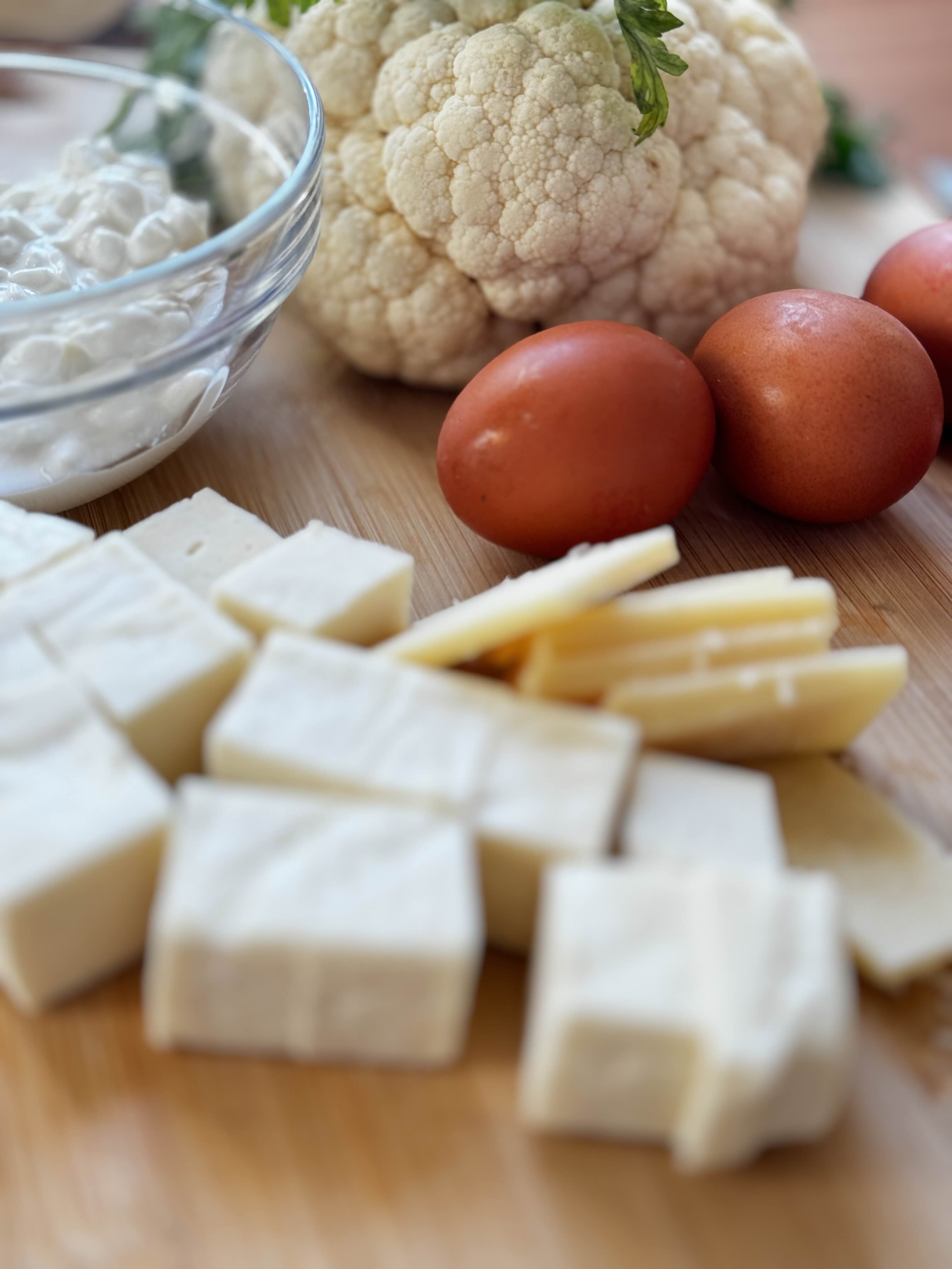 ingredients for Creamy Cabbage and Feta Bake 