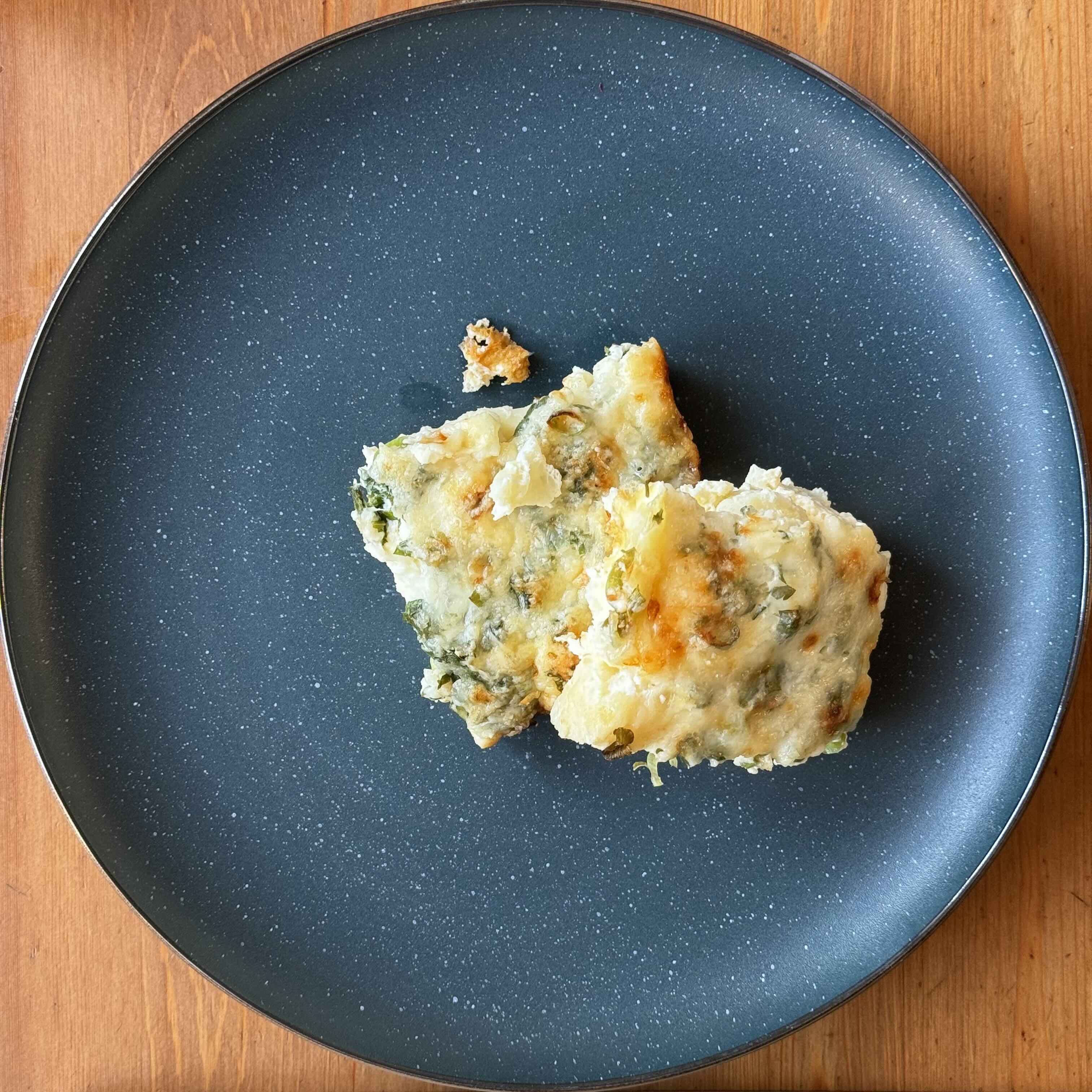 Creamy Cabbage and Feta Cheese Bake on a plate