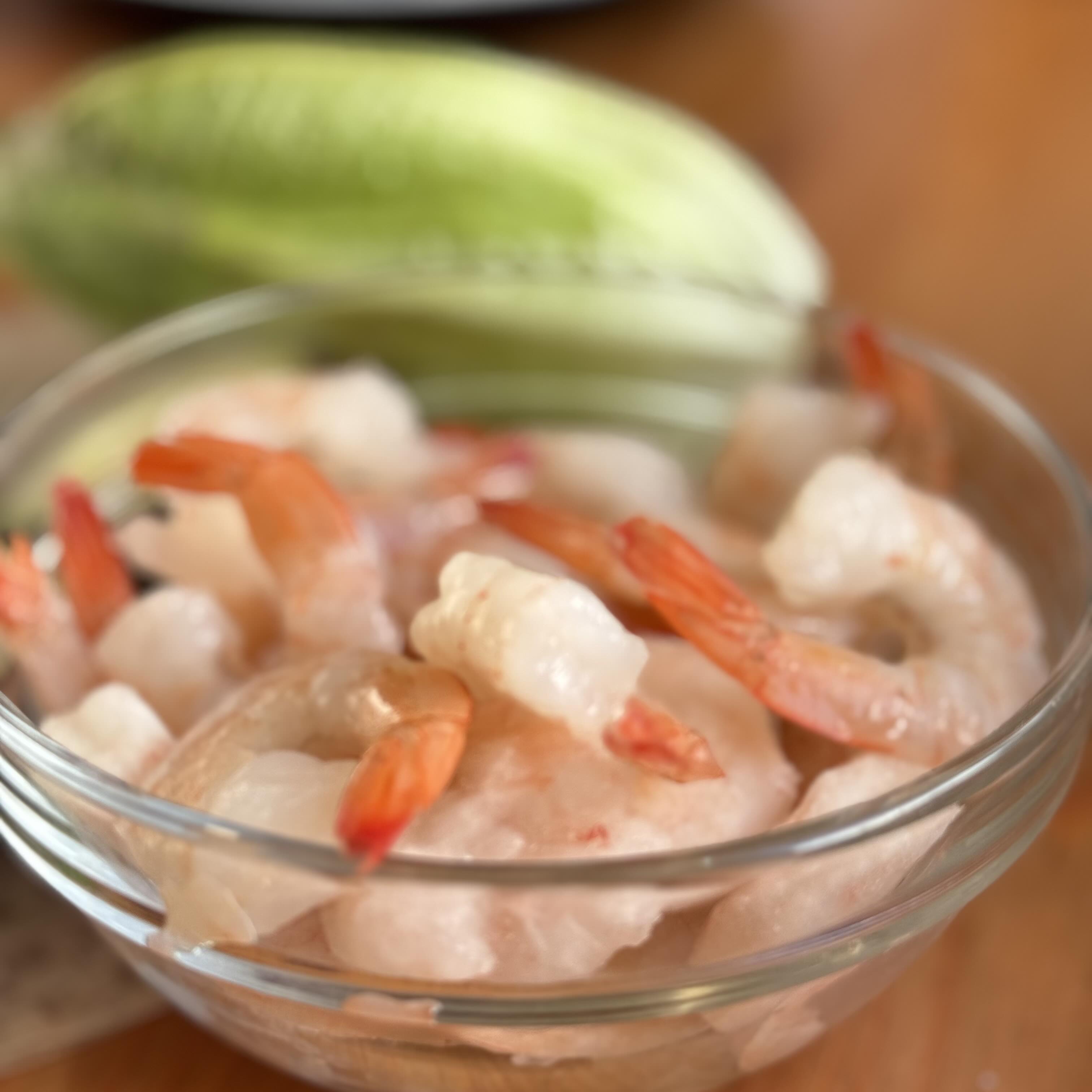 shrimp and greens for spring rolls