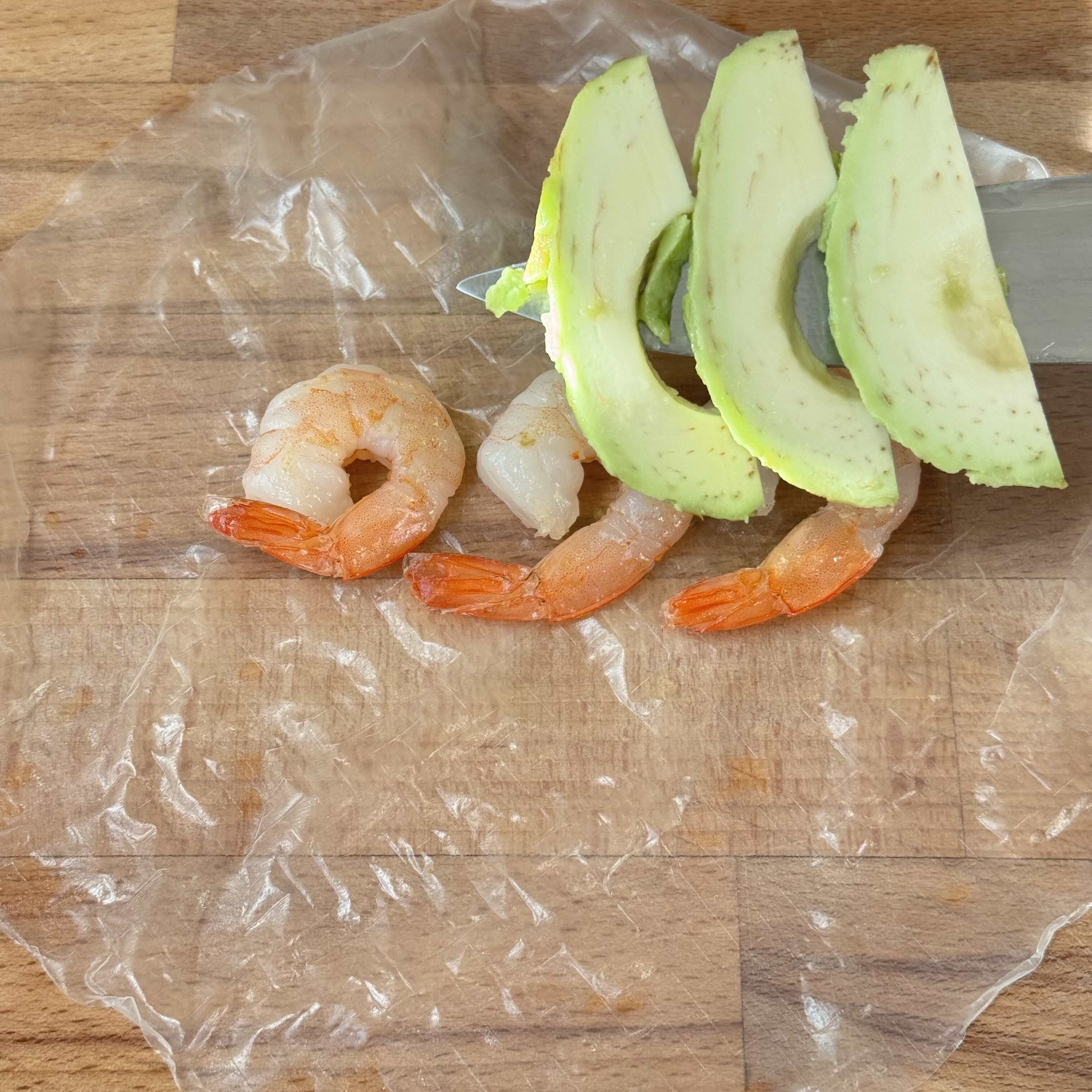 place avocado on rice paper