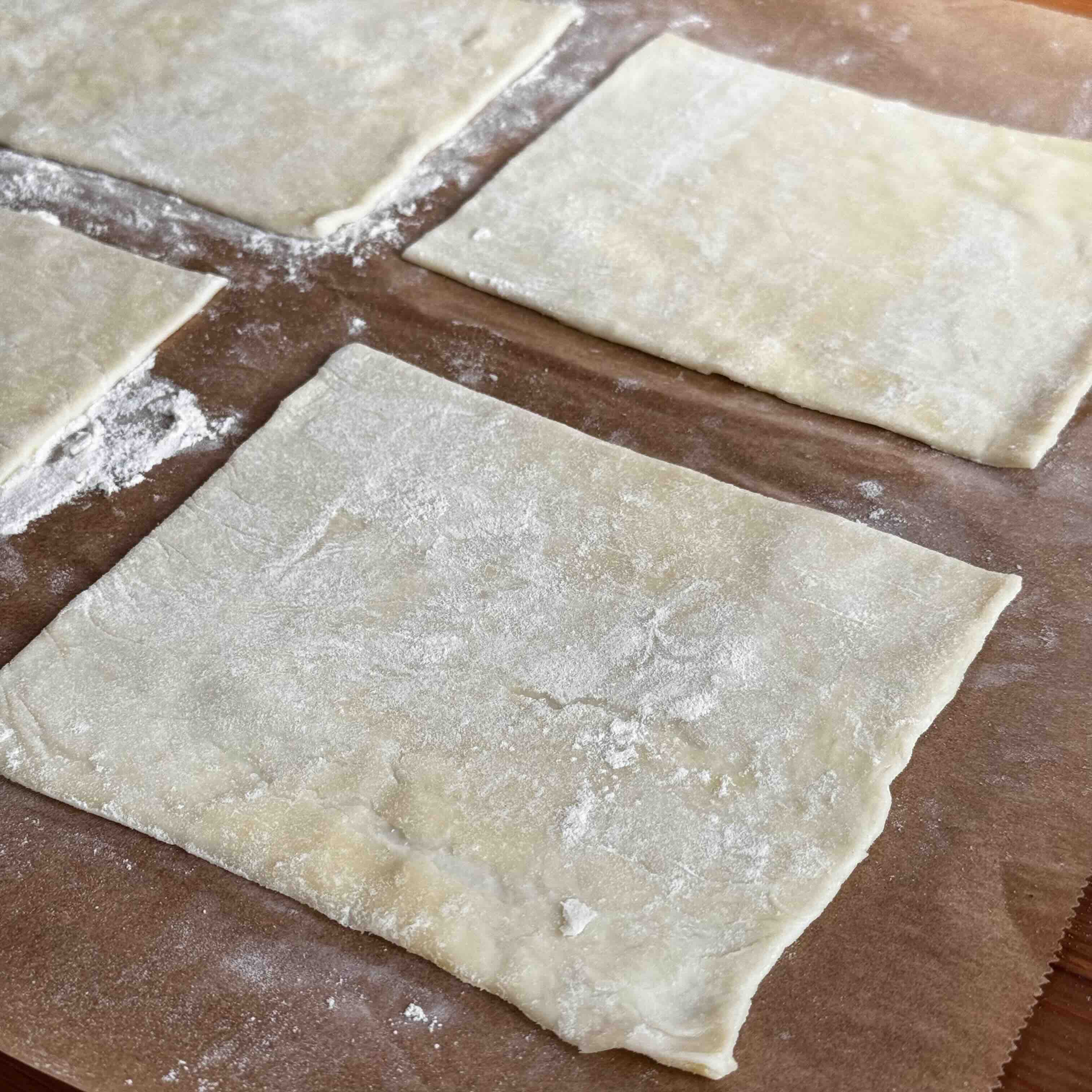 Pastry on a floured surface