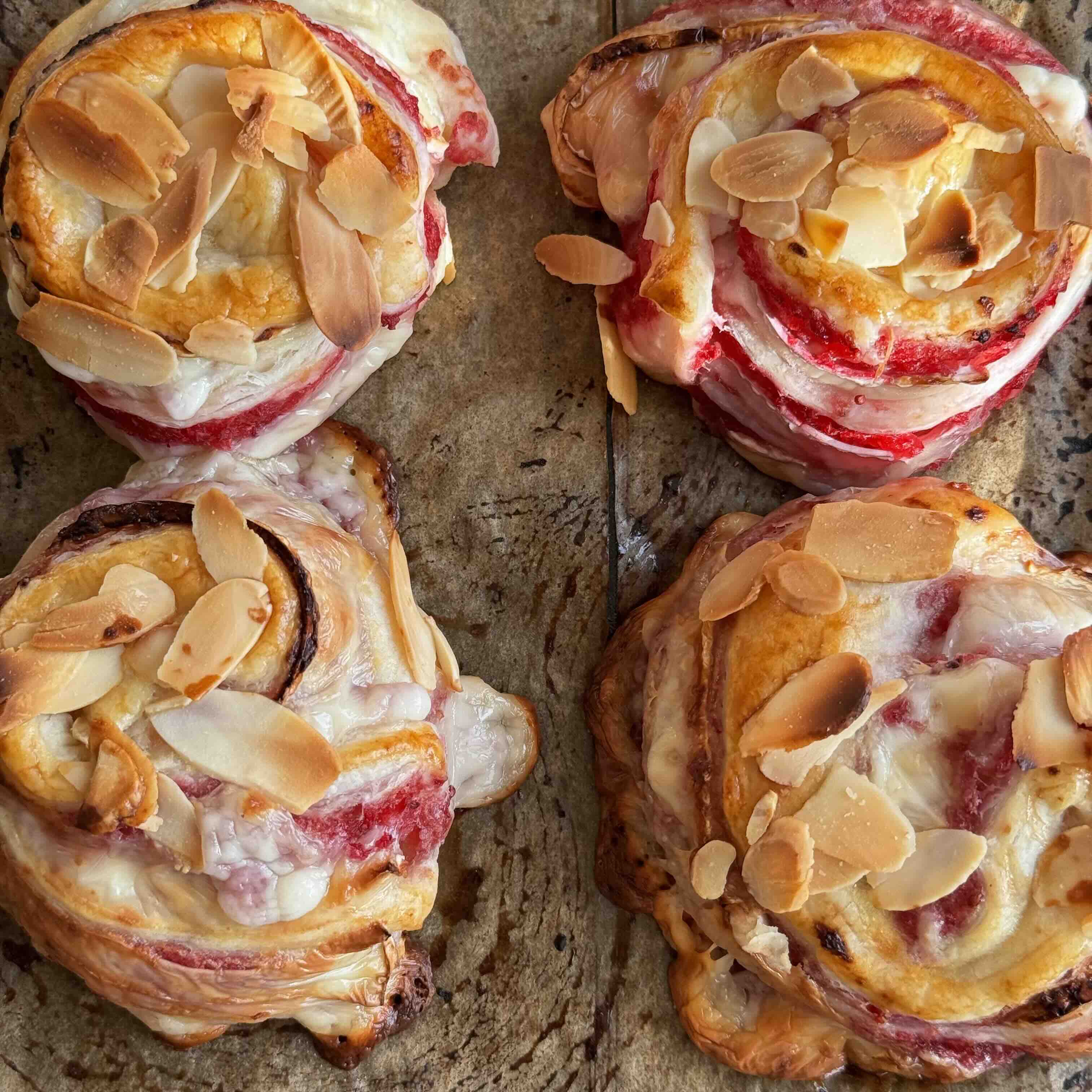 Baked Brie and Cranberry Jam Bites fresh out of the oven