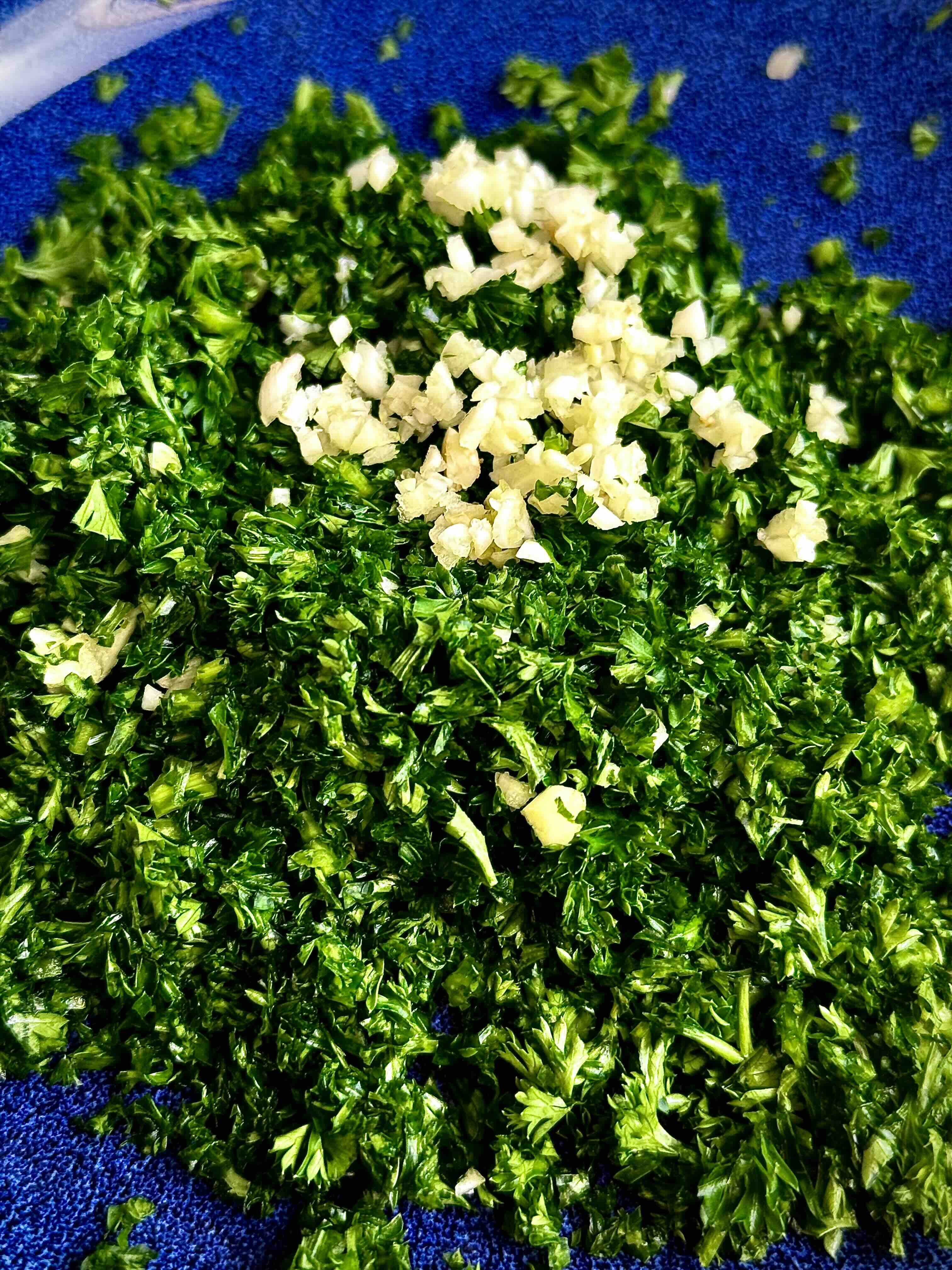 Fresh chimichurri sauce ingredients