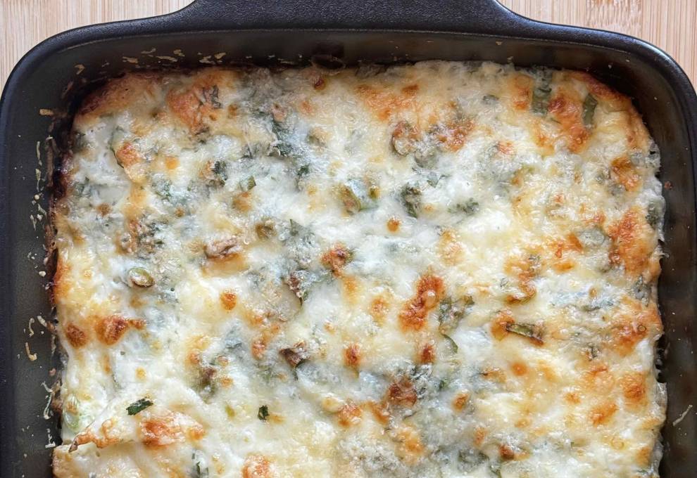 Creamy Cabbage and Feta Bake with Parmesan Crust