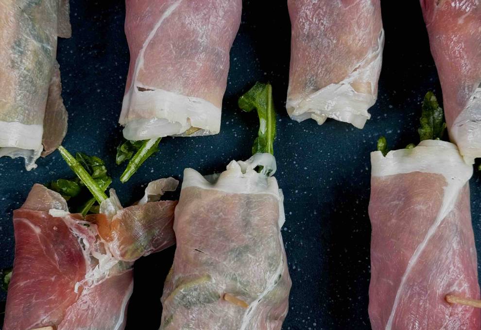 Gourmet Jamón Rolls with Arugula, Pear, Parmesan, and Almonds