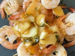 Shrimp Skewers with Grapefruit-Honey Glaze